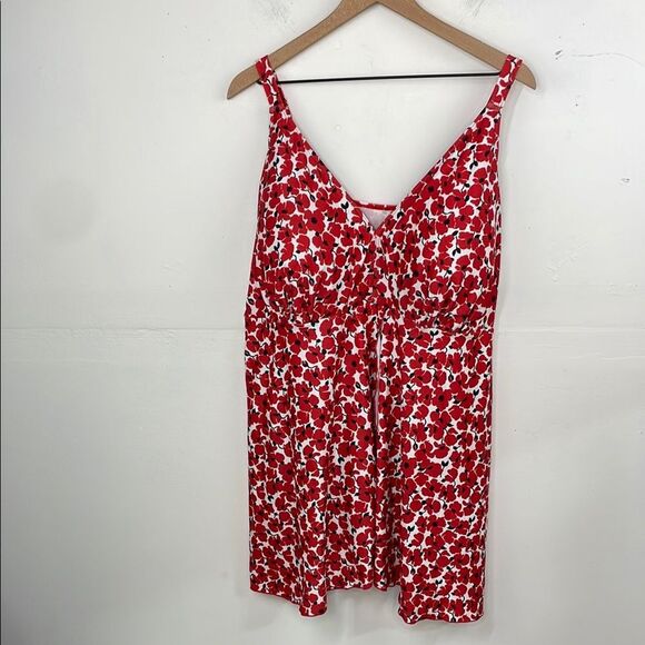 Perona Swimsuit swim dress re/white/black size 26W - Picture 1 of 14